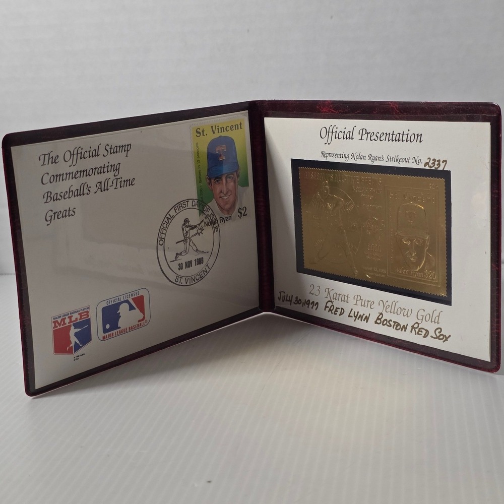 MLB Nolan Ryan 23K Gold Foil Stamp Set OS Gold Excellent 1989 St Vincent